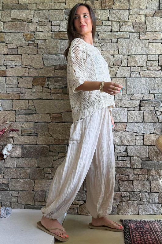 Dakota Crochet Top Stone 